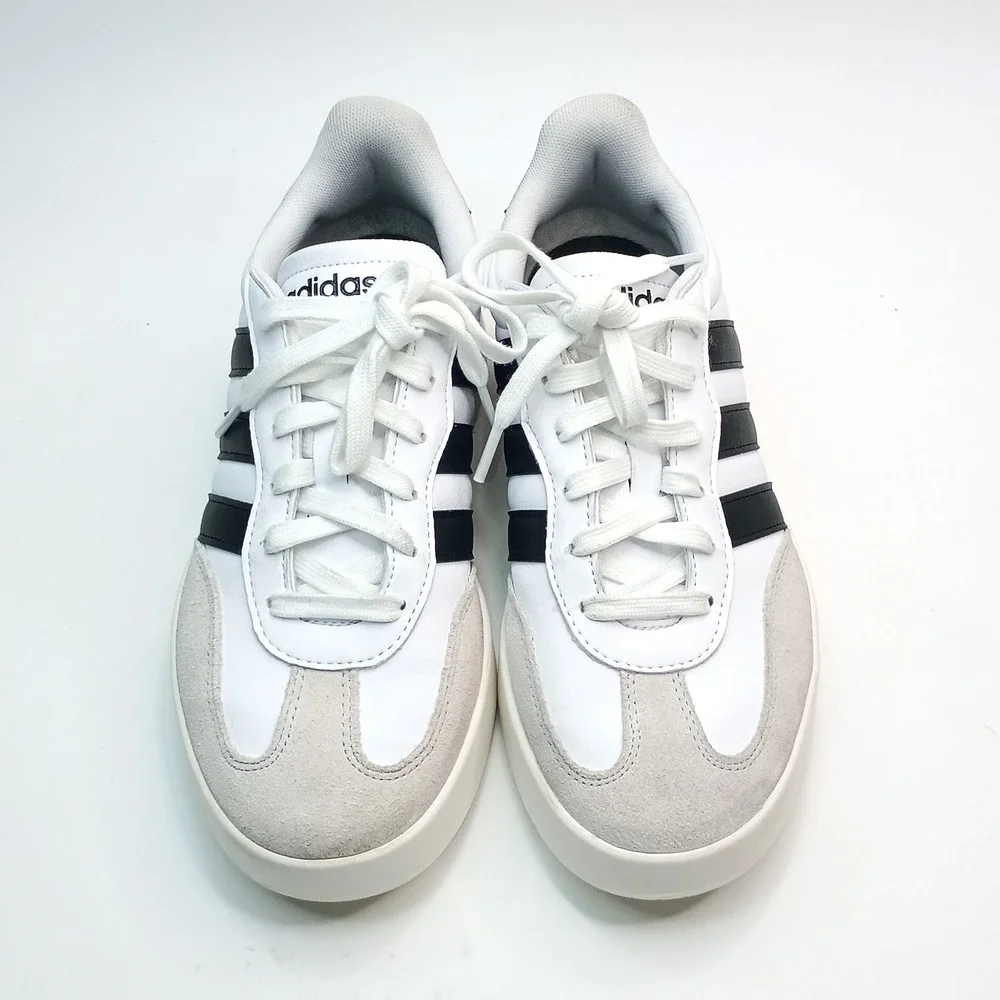 Adidas VL Court 3.0 Sneakers Women Size 9 White Black Leather IH1229